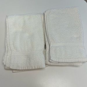 Set of 10 - White Face Hand Gym Towels / Wash Cloths - 100% Cotton 14” x 23.5”